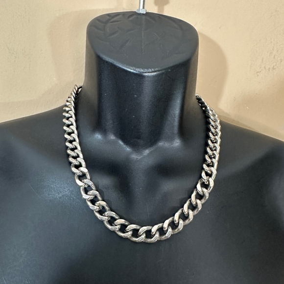Hand Crafted Other - Steel Chain Rhodium Plated 20" length Gently worn Double clasp